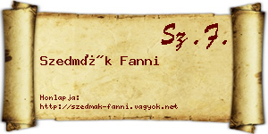 Szedmák Fanni névjegykártya