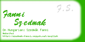 fanni szedmak business card